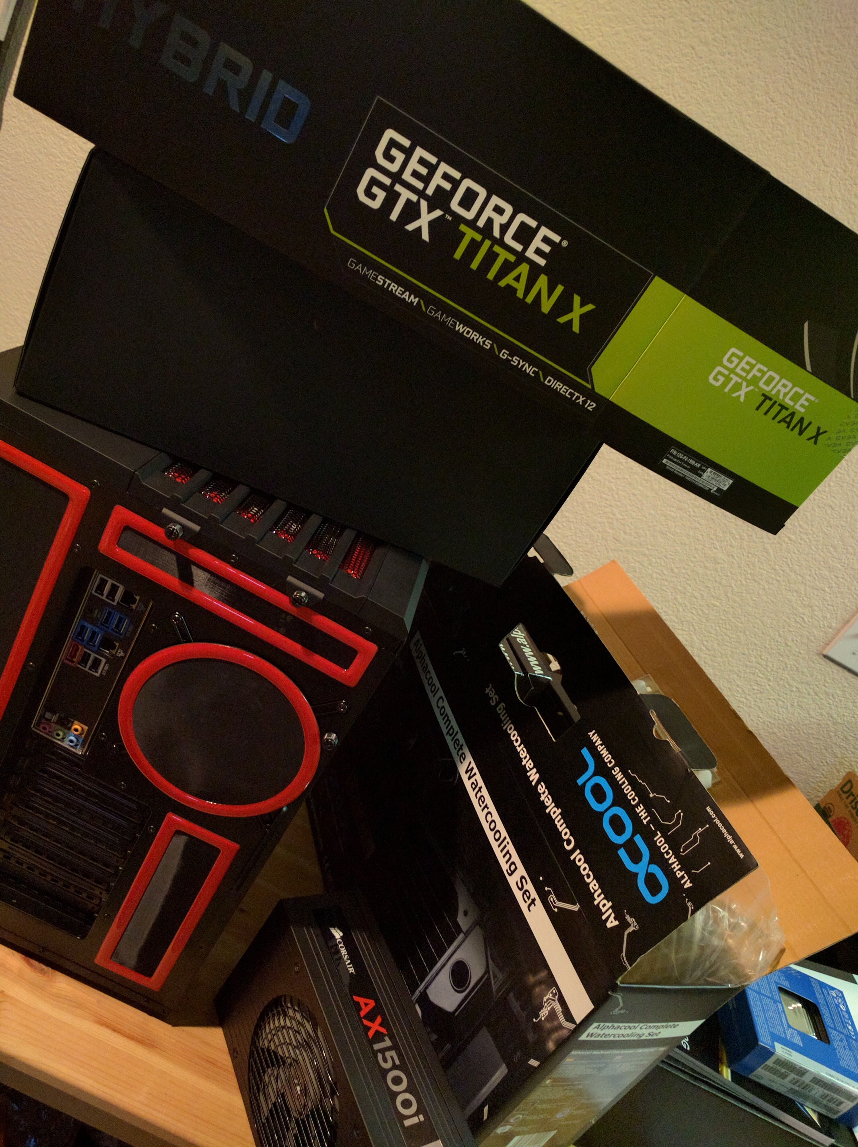 Case with cooler and GPU